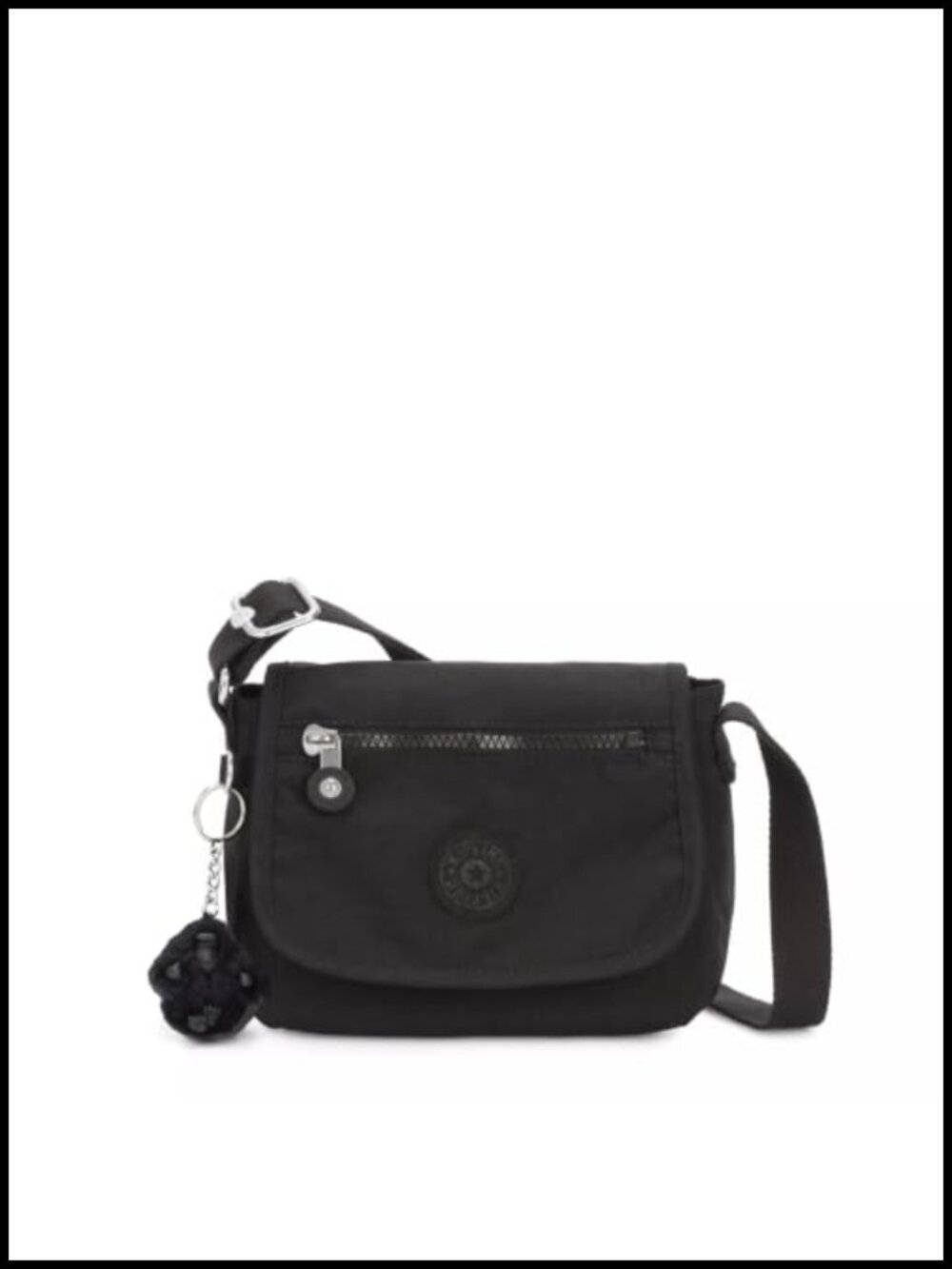 Kipling Sabian Mini Crossbody Bag Crinkled Nylon Flap Closure Adjustable Strap